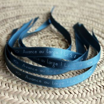 Bracelet ruban bleu gris