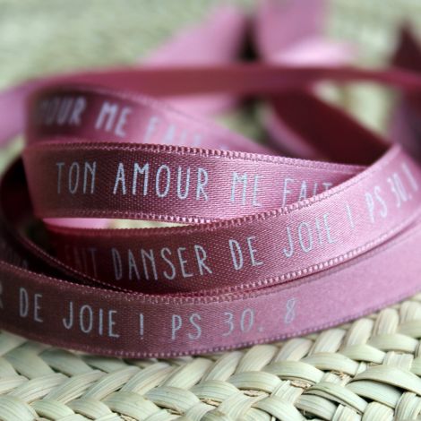 Bracelet ruban rose